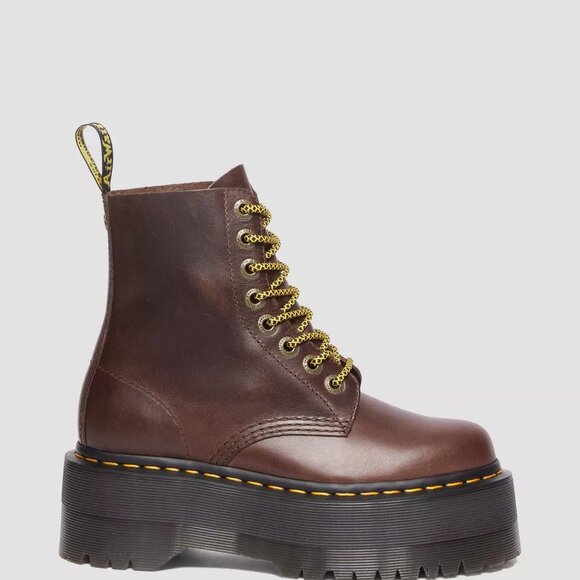 Dr. Doc Martens 1460 Pascal Max Dark Brown Mens Size 10 Leather Combat Boots NEW - Picture 15 of 16
